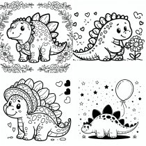 Vorschau für Ausmalheft: Stegosaurus