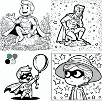 Vorschau für Ausmalheft: Superhelden