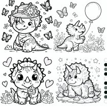 PDF-Themenheft: Ausmalheft: Triceratops – Vorschau