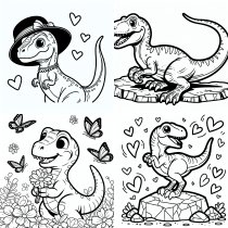 PDF-Themenheft: Ausmalheft: Velociraptor – Vorschau